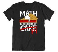 Math is A Piece of Pi Cake Novelty Math Joke Tee T-Shirt Funny Shirt Men's Man Black L