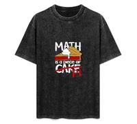 Math is A Piece of Pi Cake Unisex T-Shirt Black Mens Top Tee M