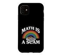 Math is A Scam Retro Rainbow Exploding Calculator Sarcasm Coque pour iPhone 11
