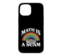 Math is A Scam Retro Rainbow Exploding Calculator Sarcasm Coque pour iPhone 15