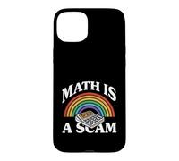 Math is A Scam Retro Rainbow Exploding Calculator Sarcasm Coque pour iPhone 15 Plus
