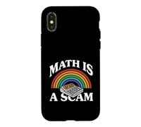 Math is A Scam Retro Rainbow Exploding Calculator Sarcasm Coque pour iPhone X/XS