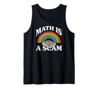 Math is A Scam Retro Rainbow Exploding Calculator Sarcasm Débardeur