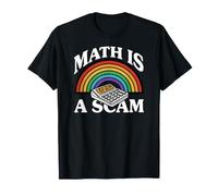 Math is A Scam Retro Rainbow Exploding Calculator Sarcasm T-Shirt