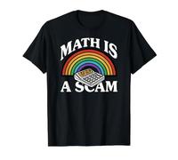 Math is A Scam Retro Rainbow Exploding Calculator Sarcasm T-Shirt Graphique avec Valeur, Homme, Noir, M