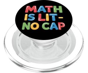Math is Lit No Cap - Algèbre Amusant Mathématiques pour Enseignants et étudiants PopSockets PopGrip pour MagSafe