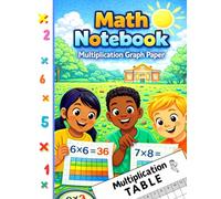 Math Notebook Multiplication Graph Paper | Factors 1-12: Large Graphing Multiplication Notebook | Math Times Table Practice Grid for Elementary ... Sheets | Three Kids + Multiplication Table