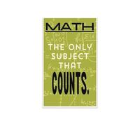 Math The Only Subject That Counts Poster Math Pun Joke Classroom Decor for Middle School High School Funny Math Teacher Gift Must Have Wall Art(Framed,16x24inch(40x60cm))