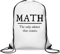 Math The Only Subject That Counts Sac de gym décontracté avec cordon de serrage Blanc