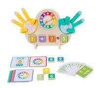 Math Toy, Counting Toy, Educational Clock, Wooden Arithmetic Board, Time Number Flash Cards, Homeschool Learning for Kids, 8.78x6.85 inches, Multicolor, 1 Set, 52 Pieces