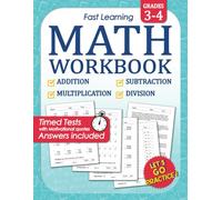 Math Workbook Grade 3 & 4 Addition, Subtraction, Multiplication, and Division: Math timed tests 3rd grade 4th grade| 1700+ Equation Exercises with ... workbook| Math Practice Workbook (Ages 8-10)