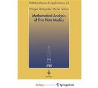Mathematical Analysis of Thin Plate Models - Philippe Destuynder - Springer Nature B.V. - Livre en Anglais Philippe DestuynderPhilippe Destuynder (Auteur)