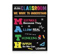 Mathematics Affirmations Poster Growth Mindset Encouragement Prints Math Teacher Classroom Decor Motivational Wall-Art For Students Learning Success(Unframed,12x18inch(30x45cm))