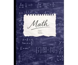 Mathematics Composition Notebook: Deep Navy 5x5 Graph Paper for High School and College: Midnight Navy Aesthetic Chalkboard Design, 8.5 x 11 Large ... Math & Science Lab Notebook by Studio Ko