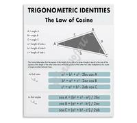 Mathematics Education Metal Tin Sign Trig Identities Cosine Rule Chart Math Classroom Decor For Teachers High School 8 X 12 inch