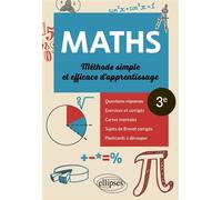 Mathématiques - 3e - Méthode simple et efficace d'apprentissage Questions-réponses, exercices et corrigés, cartes mentales et flashcards à découper - Anne-Sophie Richard - Ellipses - broché - Scolaire