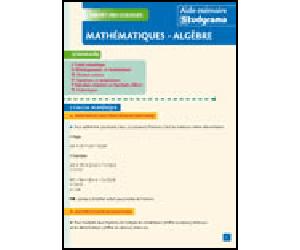 Mathématiques, algèbre - William Seck - Studyrama Eds - broché - Scolaire / Universitaire
