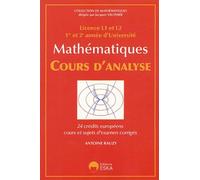 Mathématiques : Cours d'analyse - Licence L1 et L2 - 1re et 2e année d'université