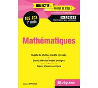Mathématiques ECE ECS 1re année Exercices s'entrainer aux concours - Damien Rivollier - Studyrama Eds - broché - Scolaire / Universitaire