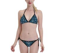 Mathématiques Et Sciences Femme Maillots De Bain 2 Pièces Col V Halter Triangle Bikini Réglable Maillot De Bain À Cordon pour Été Vacances Piscine