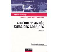Mathématiques - Exercices corrigés - Algèbre 1re année