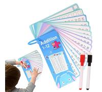 Mathématiques Flash Cards - Jeu de division de multiplication de soutraction supplémentaire | Effacer à sec cartes flash éducatives double face | Trou frappé pour l'apprentissage interactif