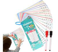 Mathématiques Flash Cartes, cartes d'apprentissage des mathématiques | Division de multiplication de suppression pour ajouter du jeu, effacer à sec cartes avec trou éducatif double face