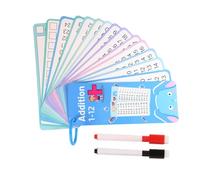 Mathématiques Flash Cartes, Cartes d'apprentissage des mathématiques | Jeu de division de soustraction d'ajout de multiplication, Effacer à sec Cartes avec trou éducatif double face