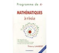 Mathématiques - Je M'évalue - Programme De 4e - Edition 2013