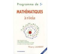 Mathématiques, je m'évalue: Programme de 5e