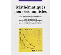 Mathématiques pour économistes de Carl P. Simon,Lawrence Blume ( 26 avril 1997 )