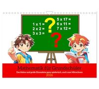 Mathématiques pour élèves primaires (calendrier mural 2026 DIN A4 paysage) calendrier mensuel CALVENDO