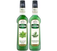 Mathieu Teisseire - Assortiment de sirop de Basilic et de sirop de Romarin pour boissons rafraichissantes, 2x70cl