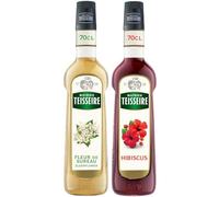 Mathieu Teisseire - Assortiment de Sirop de Fleur de sureau et de Sirop d'Hibiscus pour boissons rafraichissantes et cocktails 2x70cl