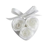 Mathilde M. Boîte Cœur de 3 Roses de Savon Blanches - Parfum Rose