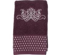 Mathilde M - Serviettes romantiques en coton style parisien (serviette de bain 70x140cm, Douce Arabesque Prune)