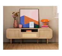 Mathilde - meuble TV - bois et cannage - 160 cm - Bois