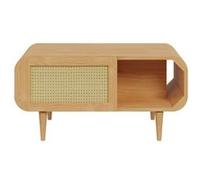 Mathilde - table basse - bois et cannage - 100 cm - Bois Bois