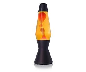 MATHMOS : Lampe à lave Astro Noir | Inventeurs britanniques du classique du design de 1963 | Lampe à lave Jaune/Orange fabriquée à la main en Grande-Bretagne selon des normes de sécurité strictes