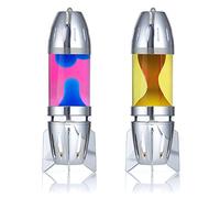 MATHMOS Lampe à lave bougie Fireflow: Argent (Jaune/Orange & Rose/Bleu)