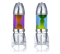 MATHMOS Lampe à lave bougie Fireflow: Argent (Violet/Orange & Bleu/Vert)