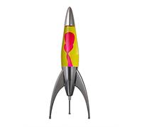 MATHMOS Lampe à lave fusée Telstar emblématique argentée | Inventeurs de la lampe à lave | Lampes à lave Jaune & Rouge en métal moulé chromé, remplies à la main en Grande-Bretagne