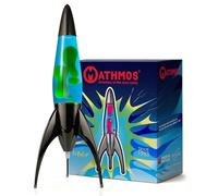 MATHMOS Lampe à lave fusée Telstar emblématique Noir | Inventeurs de la lampe à lave | Lampes à lave Bleu & Vert en métal moulé, remplies à la main en Grande-Bretagne