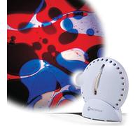 Mathmos Space Projector Blanc avec Disque à Huile - Bleu/Rouge