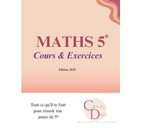 MATHS 5e: Cours & Exercices