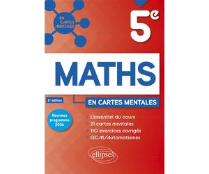 Maths - 5e - Nouveau programme 2026 21 cartes mentales et 110 exercices corrigés - Nathalie Pierronne - Ellipses - broché - Scolaire / Universitaire