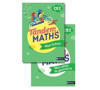 Maths Ce2 Tandem - Pack En 2 Volumes : Mon Fichier Avec Mon Cahier De Géométrie - Edition 2023