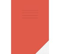 Maths Exercise Book 5mm Square A5: Squared Jotter / Grid Paper Notebook for Mathematics / School Children | 100 Pages | Red Cover