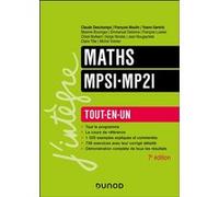 Maths MPSI-MP2I Tout-en-un Claude Deschamps (Auteur), Chloé Mullaert (Auteur), Jean Nougayrède (Auteur), Claire Tête (Auteur), Michel Volcker (Auteur), François Moulin (Auteur), Yoann Gentric (Auteur)