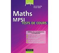 Maths MPSI - tests de cours
